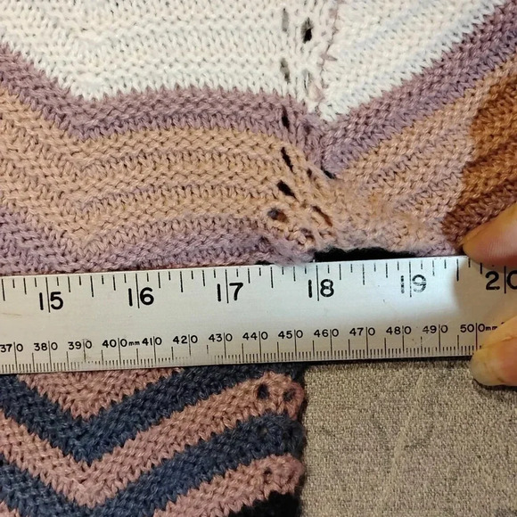 UK2LA Women's Sweater Purple/Blue/Peach/White Long Sleeve Knit Scoop Neck XS - Picture 7 of 8